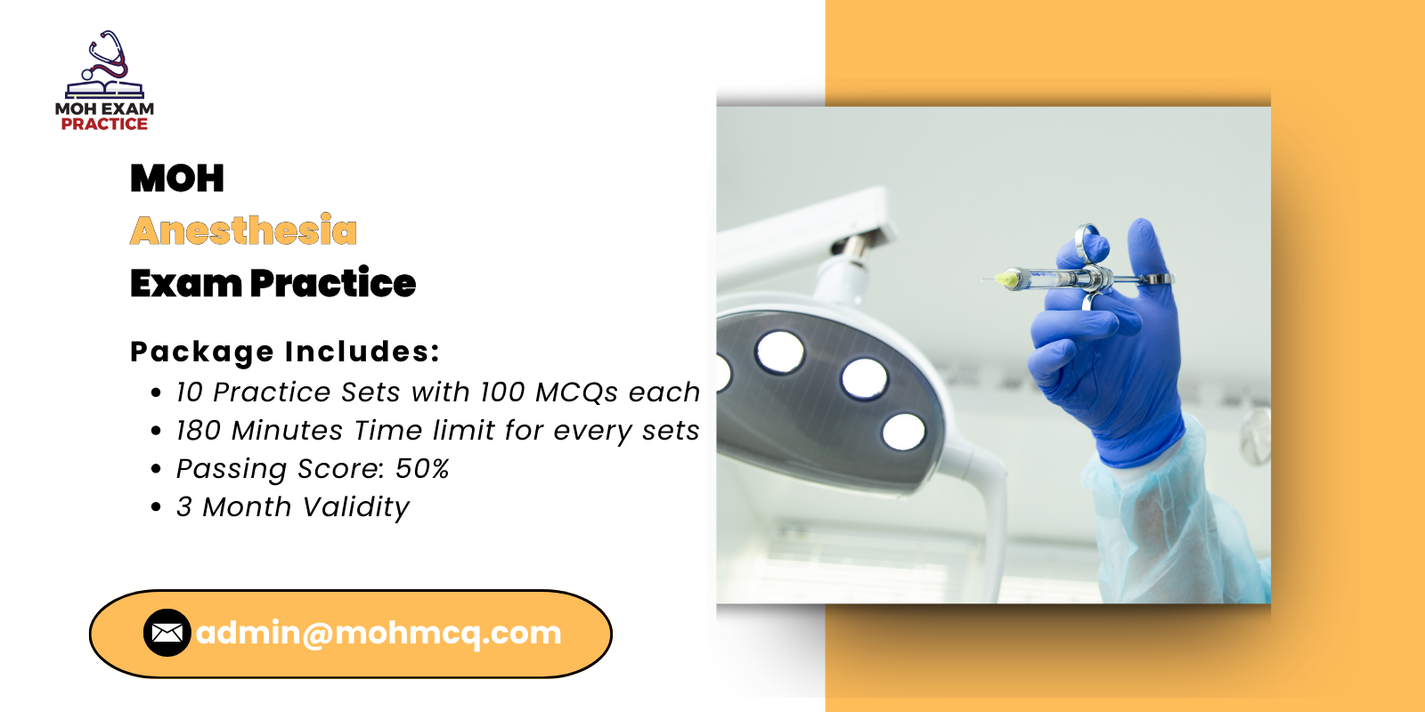 MOH Anesthesia Exam Practice