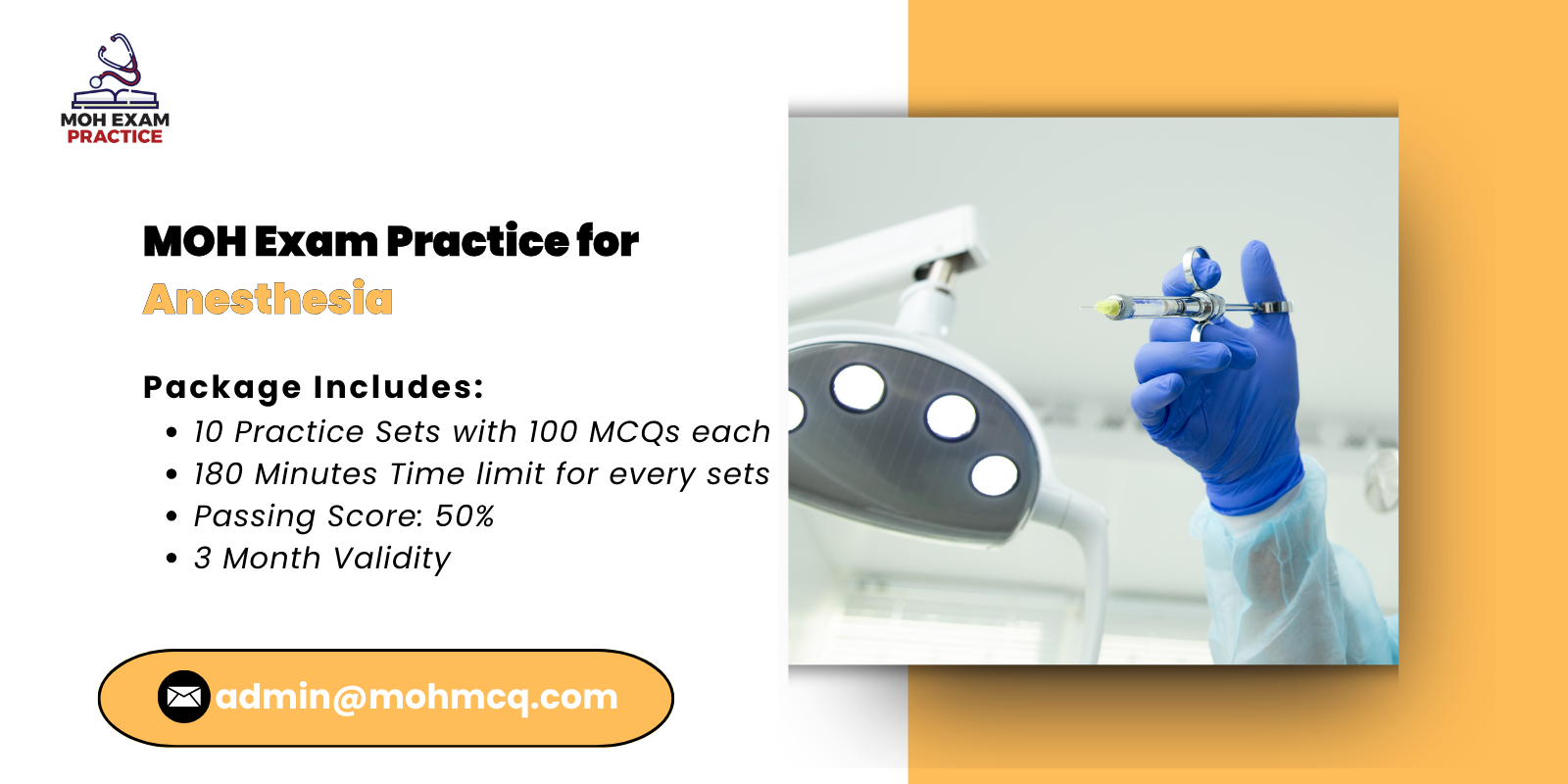 MOH Exam Practice for Anesthesia