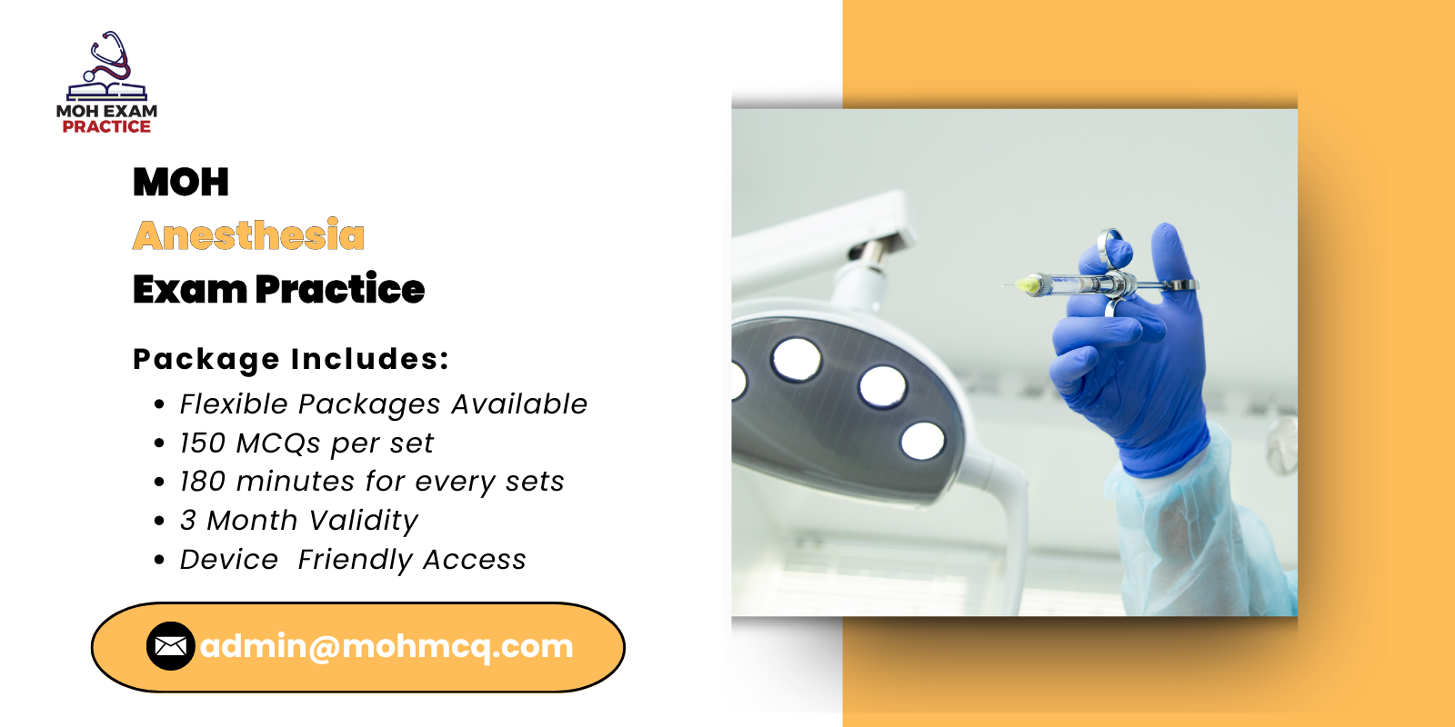MOH Anesthesia Exam Practice