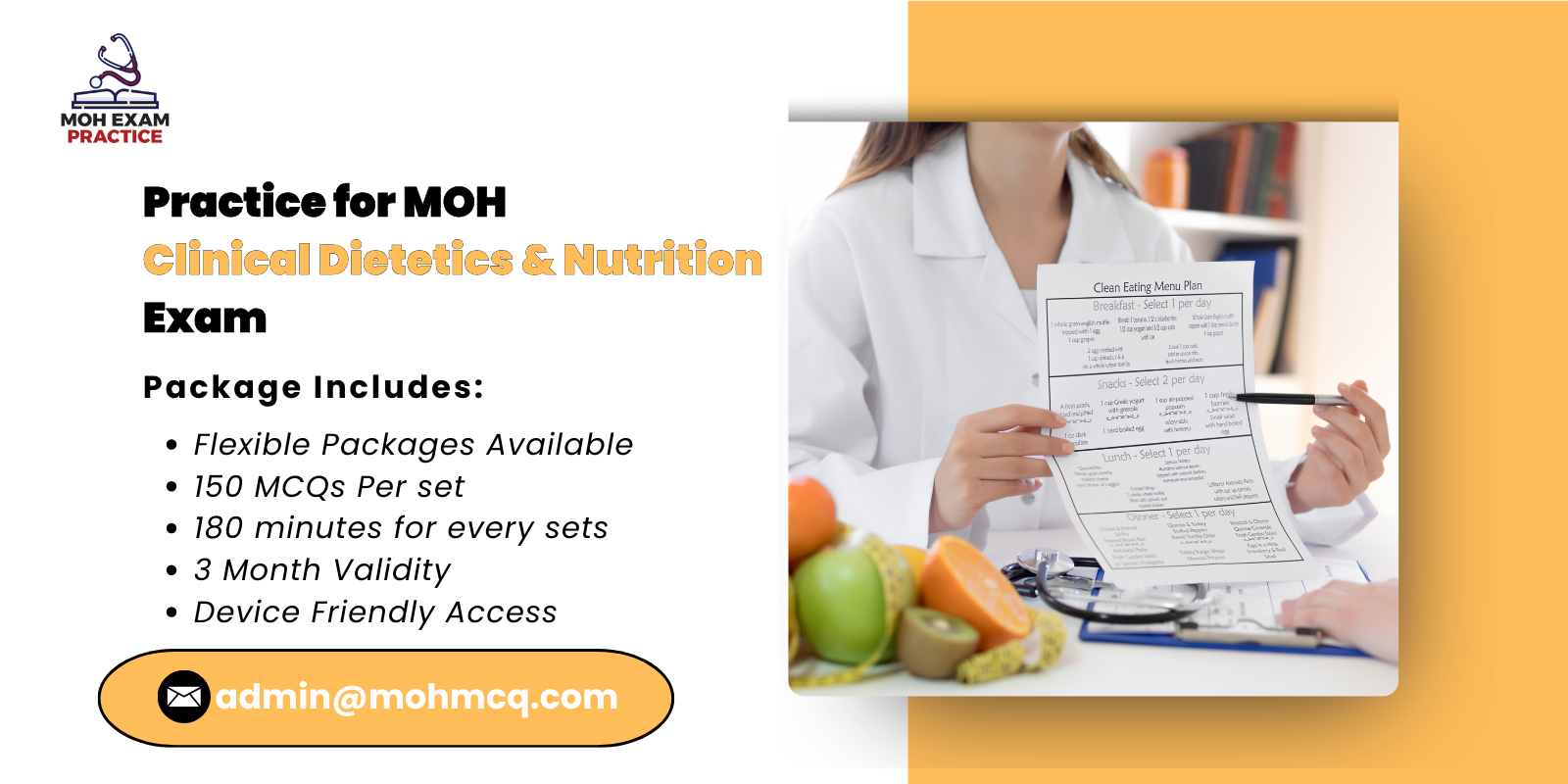 Practice for MOH Clinical Dietetics & Nutrition Exam