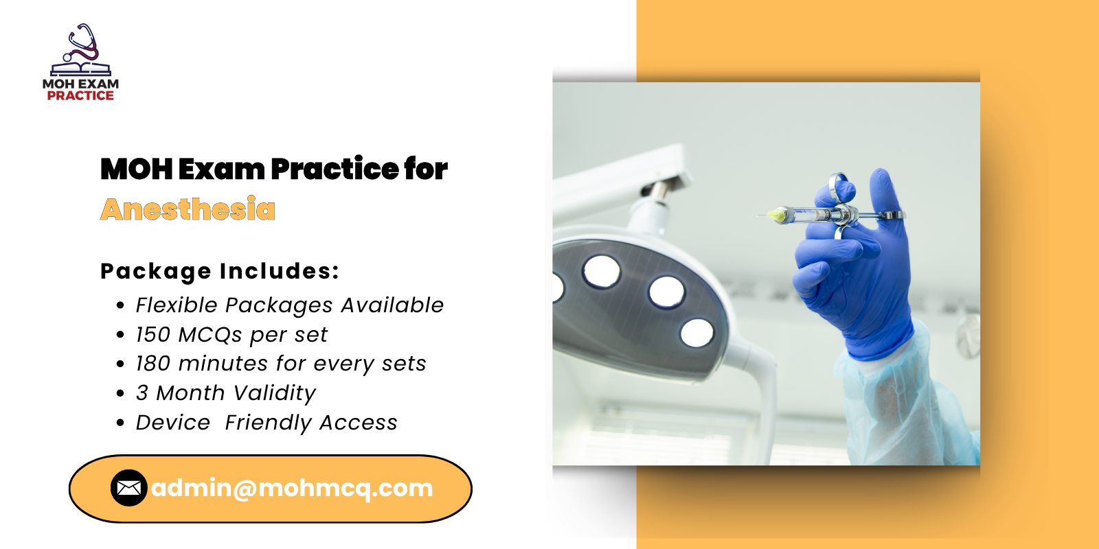 MOH Exam Practice for Anesthesia